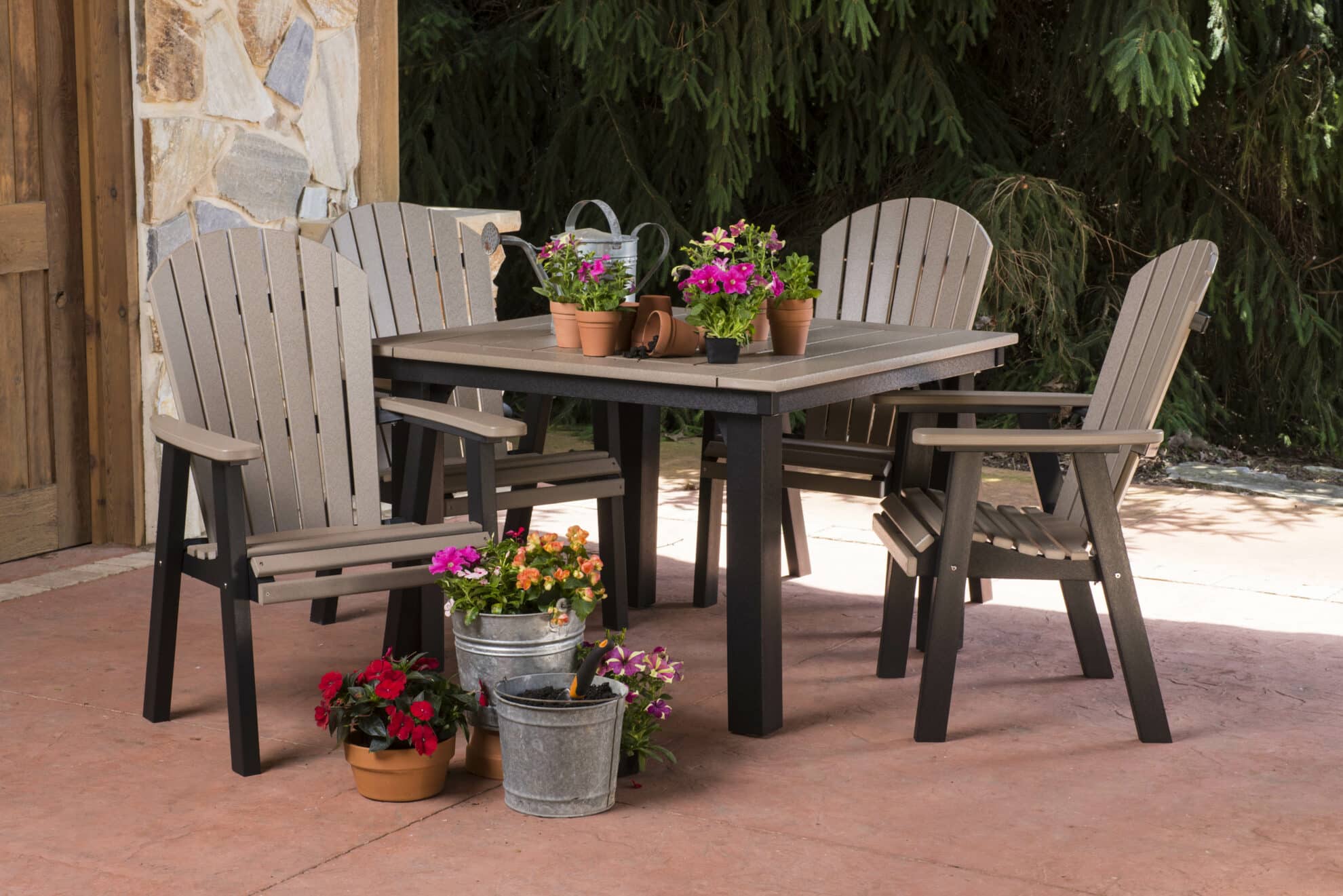 44 Inch Homestead Table with Comfo Back Chairs