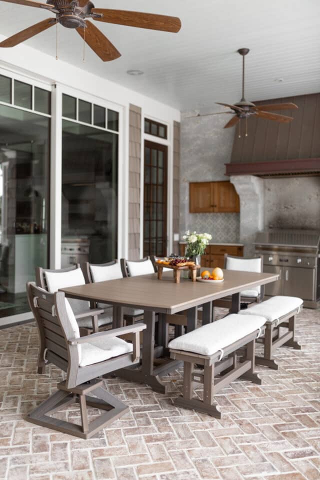 Garden classic table with Bristol chairs and benches