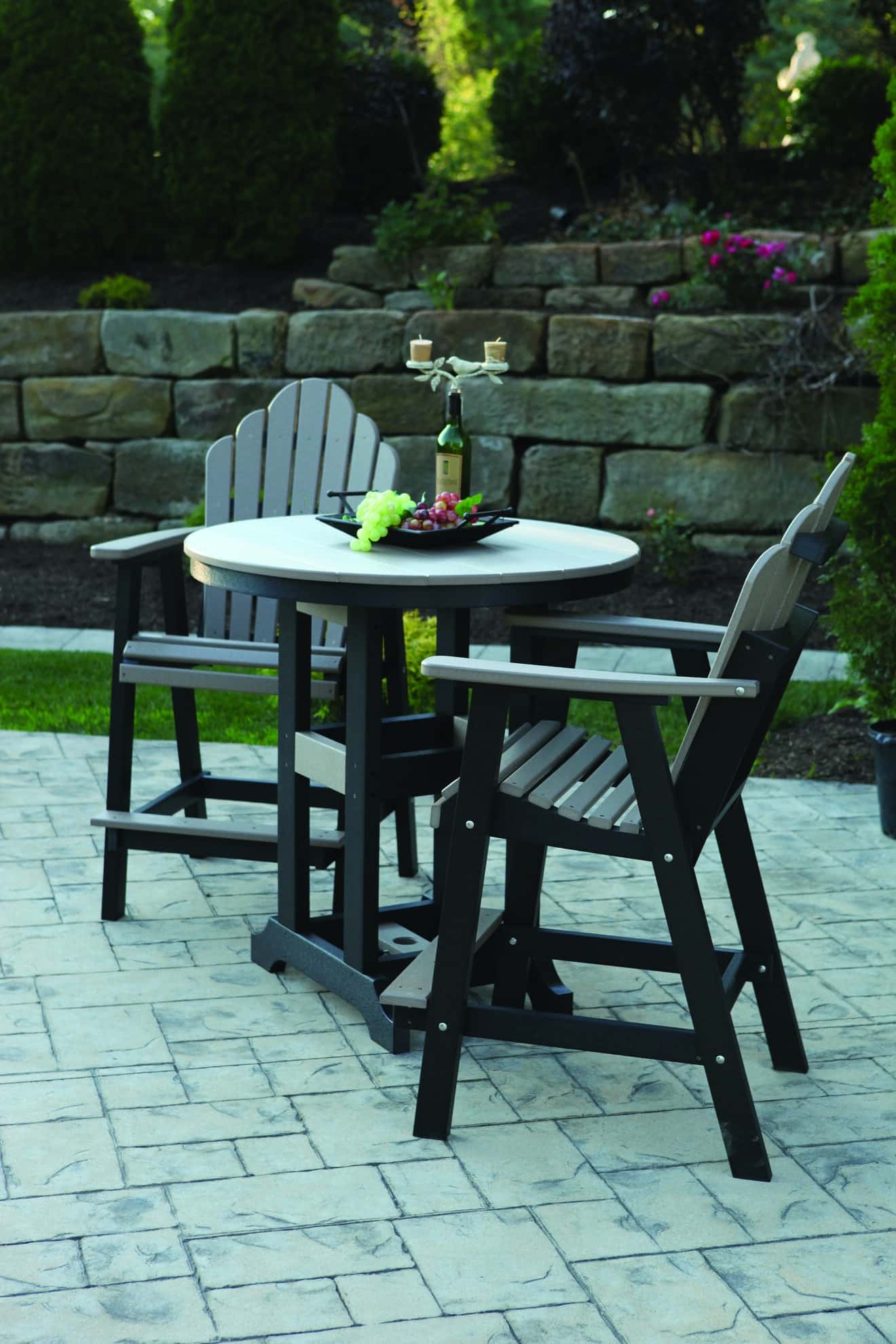Cozi back counter chairs with garden classic table
