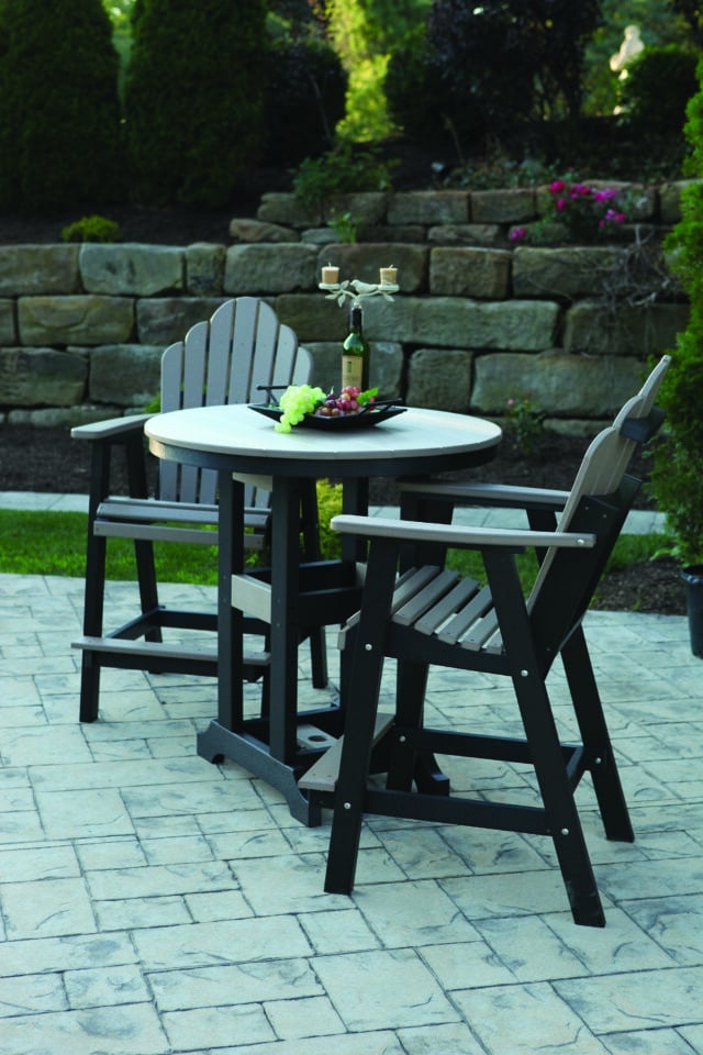Cozi back counter chairs with garden classic table