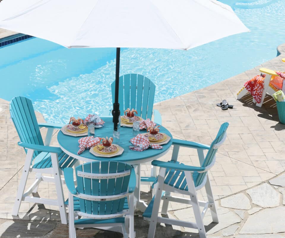 Outdoor Bar Height Table with chairs