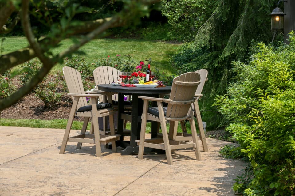 Bar height outdoor dining set