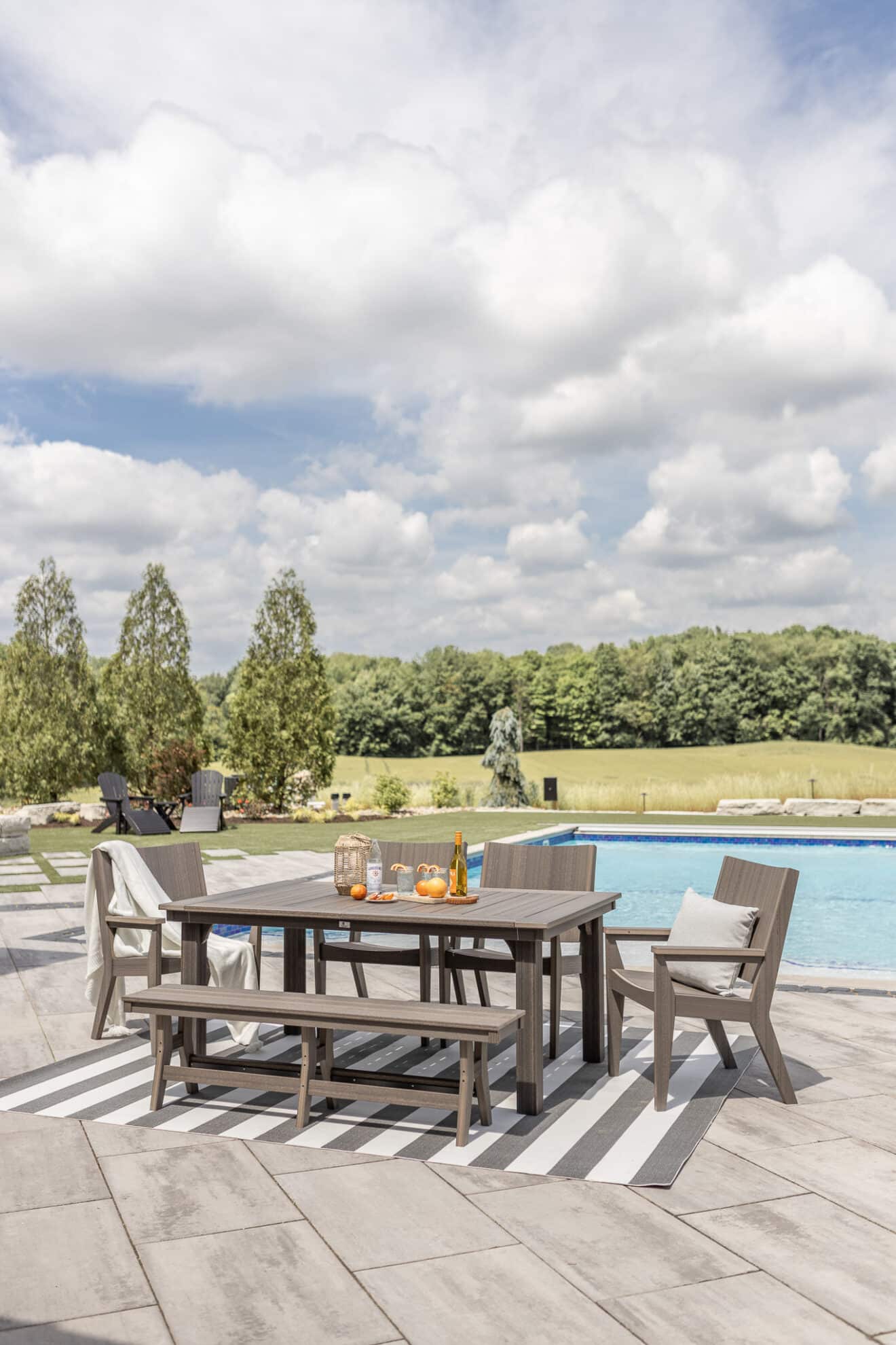 Homestead table with bench and Mayhew dining chairs