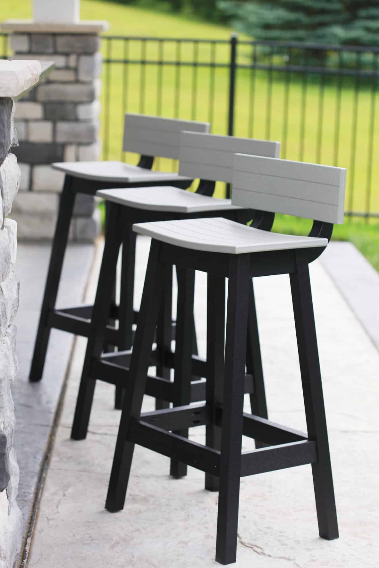 saddle bar stool with back