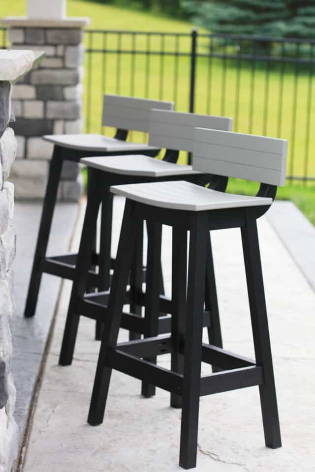 saddle bar stool with back