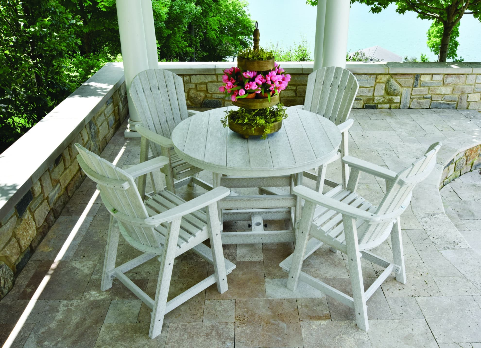 garden classic dining set with comfo back chairs