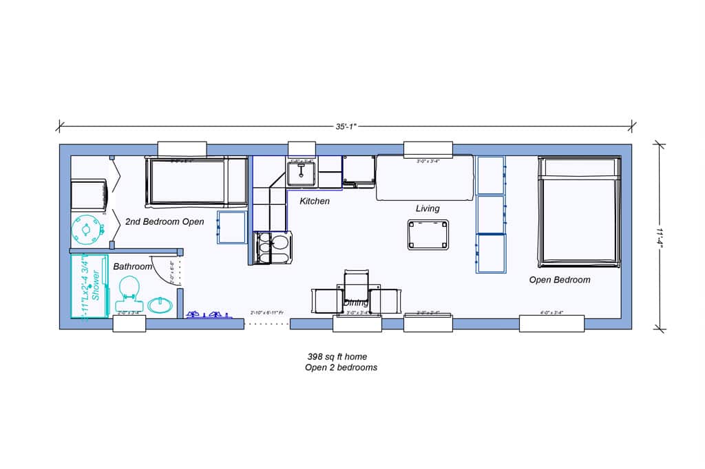 The Fairmount Tiny Home 398 SQFT